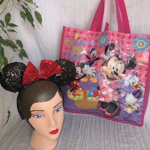 DISNEY MINNIE MOUSE ears Halloween costume from WDW & Halloween treat bag